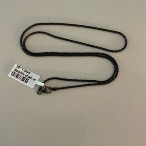 Black Sparkle Sterling Silver 925 Chain Necklace 20” long